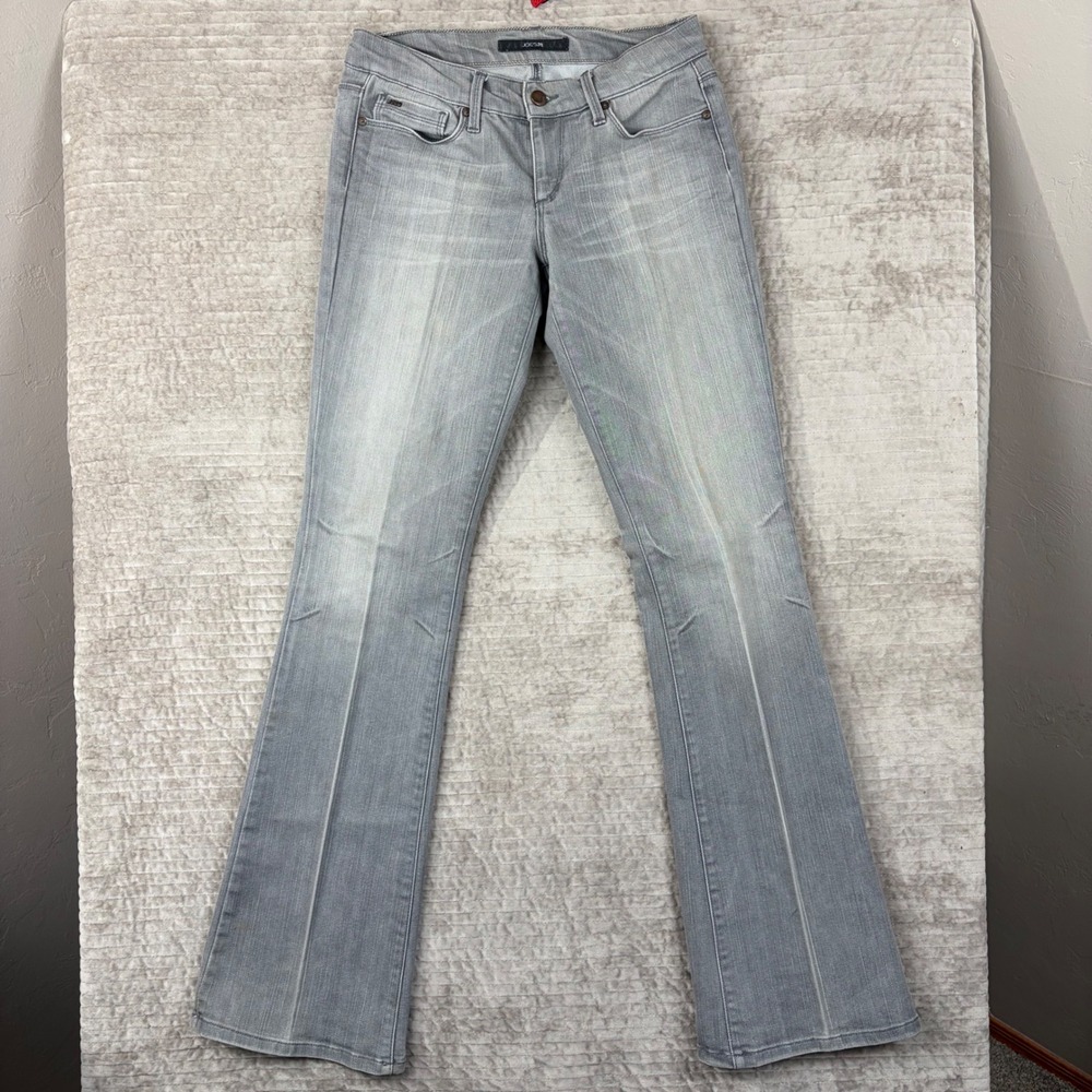 Joes Jeans Womens Rocker Low Rise Flare Gray Faded Denim Jeans Size 27